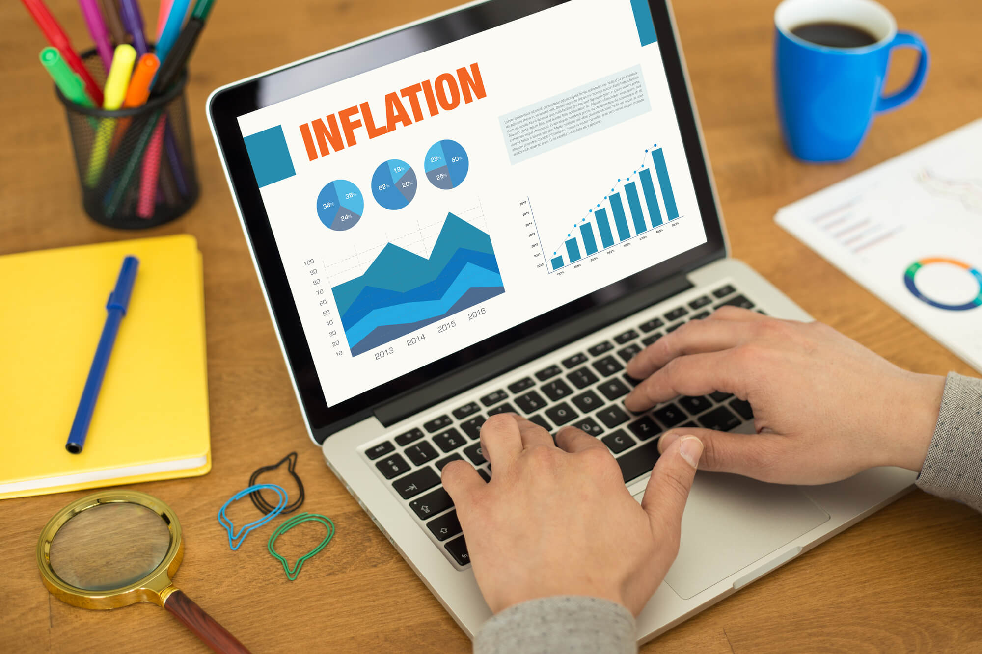 a man needing to participate in a credit report workshop learning about inflation